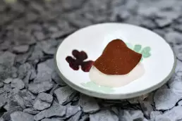 Chocolat Guanaja, dessert à la pomme d'or à Sancerre.